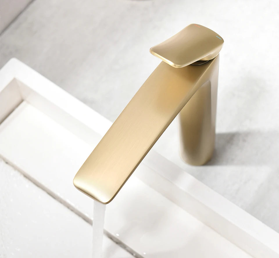 VGX Luxury Gold Bathroom Faucets High Basin Mixer Tall Sink Faucet Gourmet Washbasin Tapware Hot Cold Water Tap Brass Chrome
