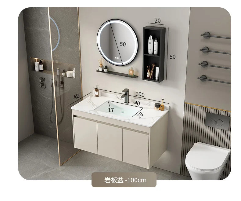 Wall Basin Bathroom Cabinet Set Sink Mirrors Shelves Bathroom Cabinets Storage Organizer Mobile Bagno House Accessories