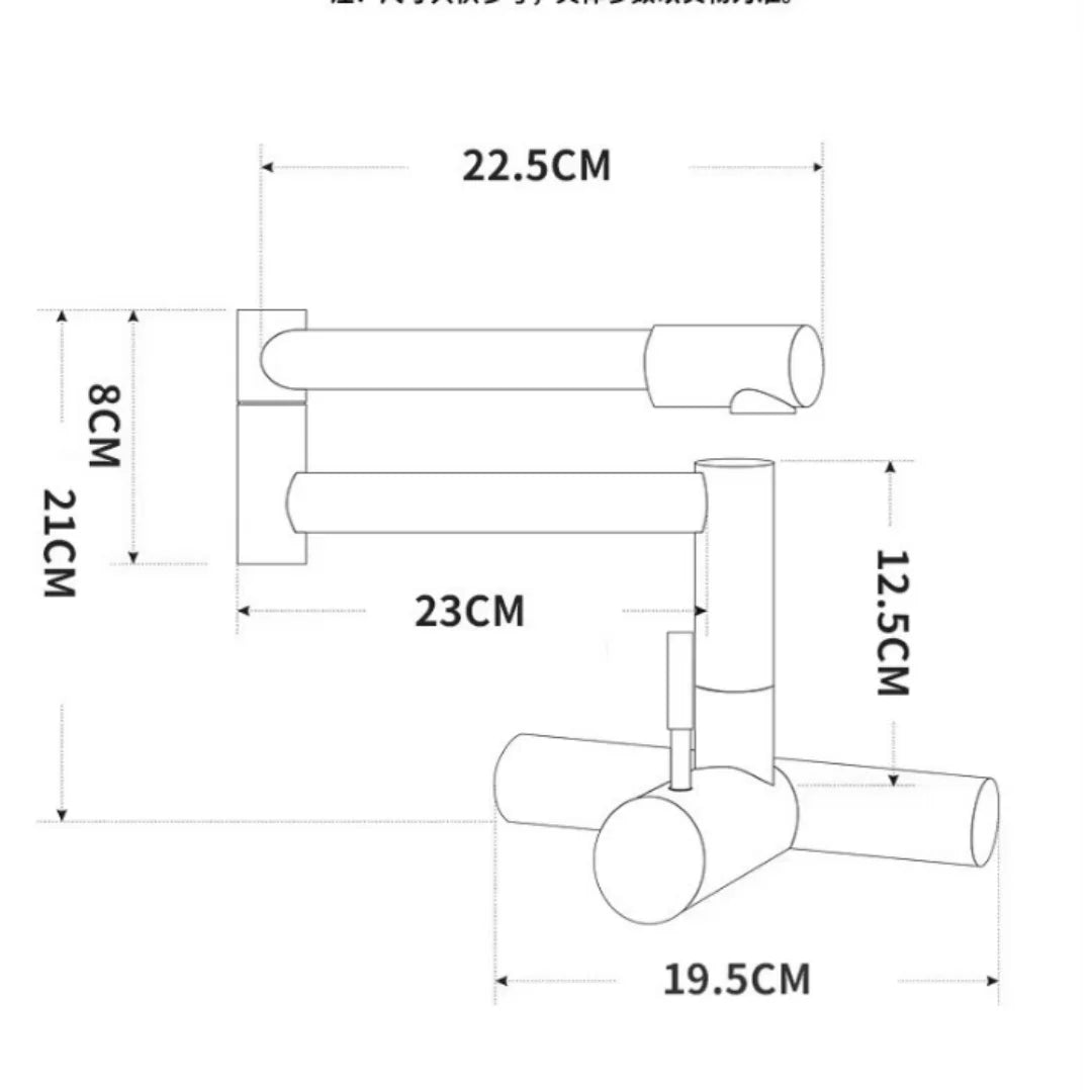 Black Pot Filler Tap Wall Mounted Foldable Kitchen Faucet Hot Cold Brushed Gold Sink Faucet Tap Rotate Folding Spout SUS304