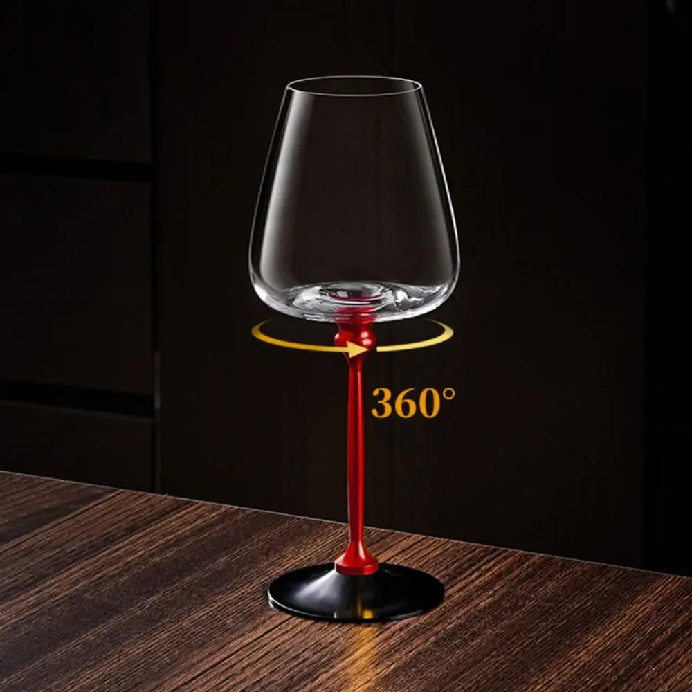 Unique Clear Rotating Glass Wine Glasses 500ml Thickened Base Crystal Goblet Ergonomic Holder Wine Decanter Glass Cup Whiskey