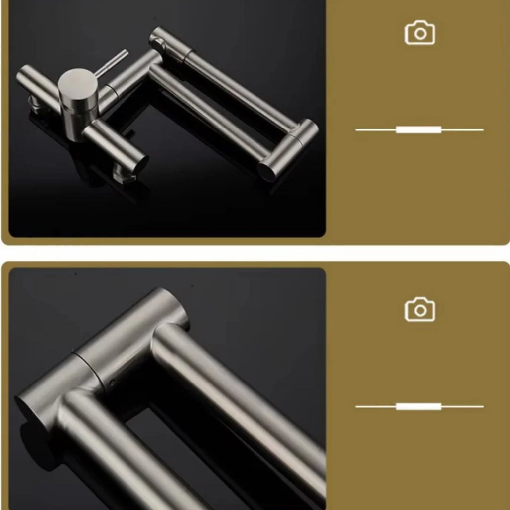 Black Pot Filler Tap Wall Mounted Foldable Kitchen Faucet Hot Cold Brushed Gold Sink Faucet Tap Rotate Folding Spout SUS304