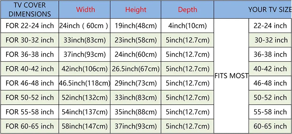 Waterproof Outdoor TV Cover Protect TV Screen Dustproof Waterproof Cover All-Purpose Dust Cover Television Case For 22"-70" TV