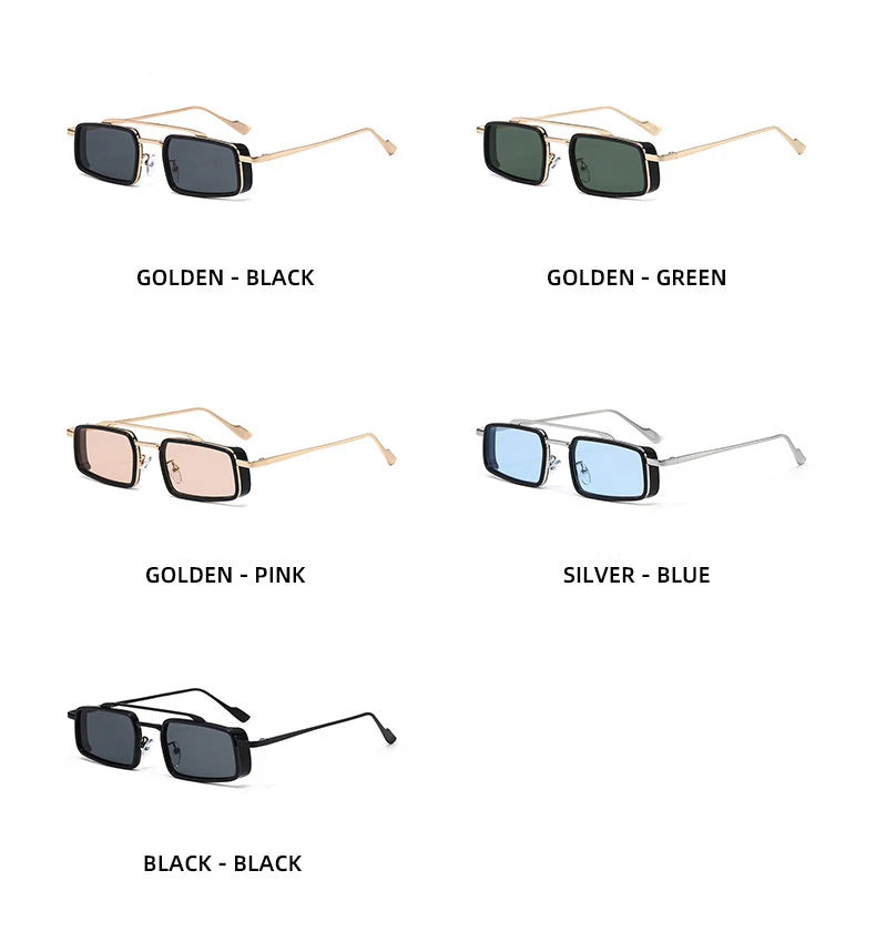 Trend Double-rail Sun Glasses - Fashionable, Business-style, Uv-resistant, Small Frame, For Driving Car Sunglasses8854X