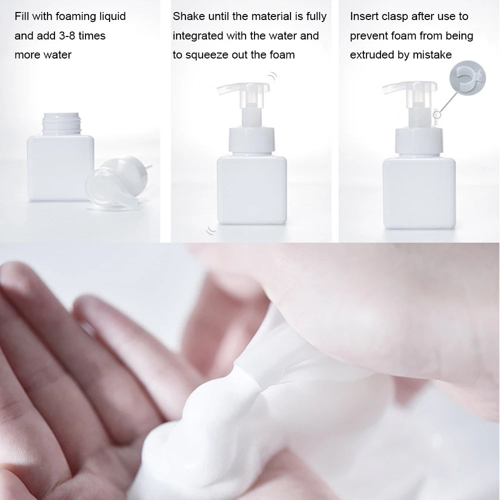 250/450/650ml Soap Dispenser Clear Plastic Foaming Bottle Liquid Pump Container for Hand Sanitizer Shower Gel Shampoo Supplies