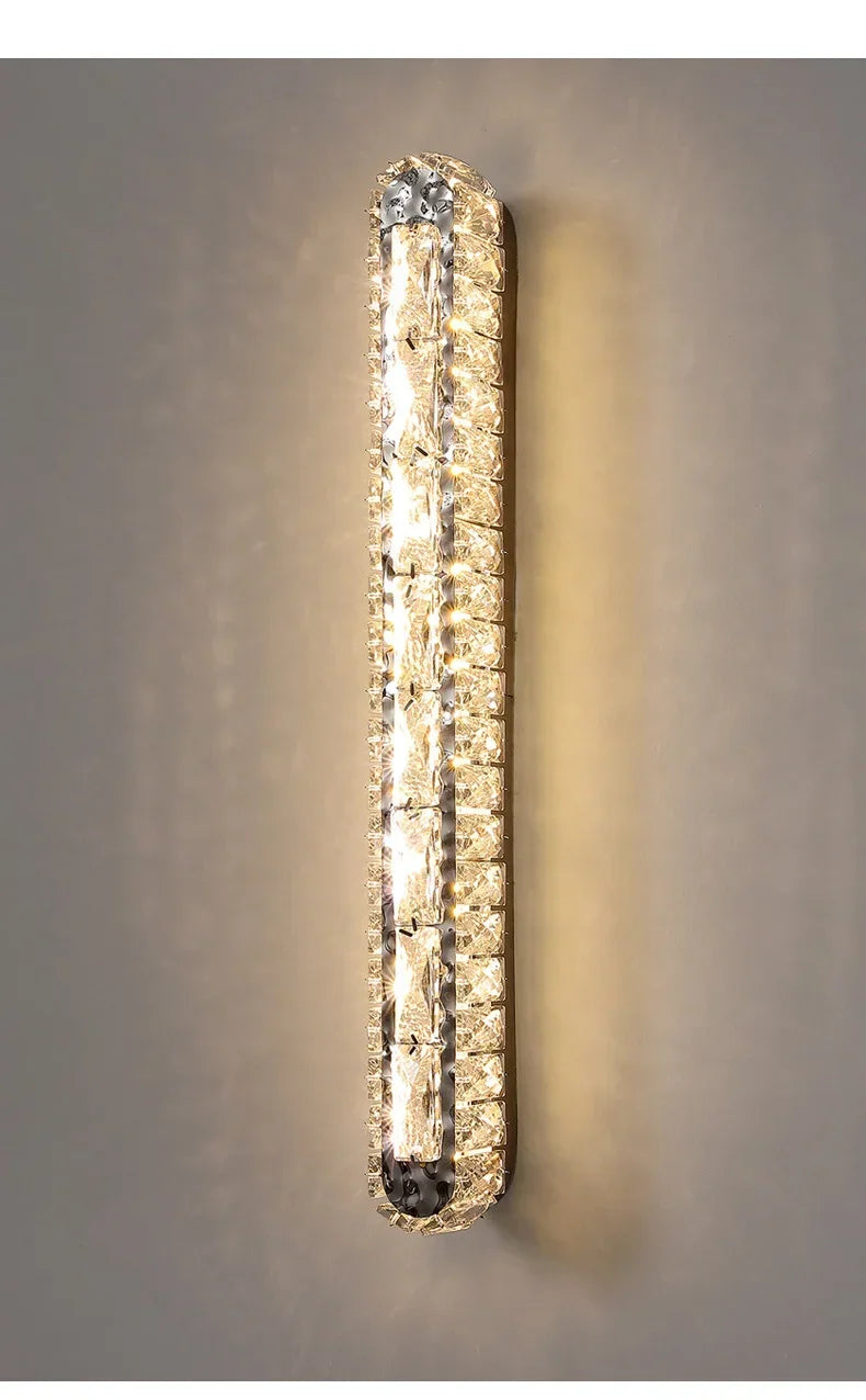 Luxury Modern LED Crystal Remote Control Wall Lamps for Living Room Bedroom Decoration Indoor Lights Fixtures Home Wall Decor