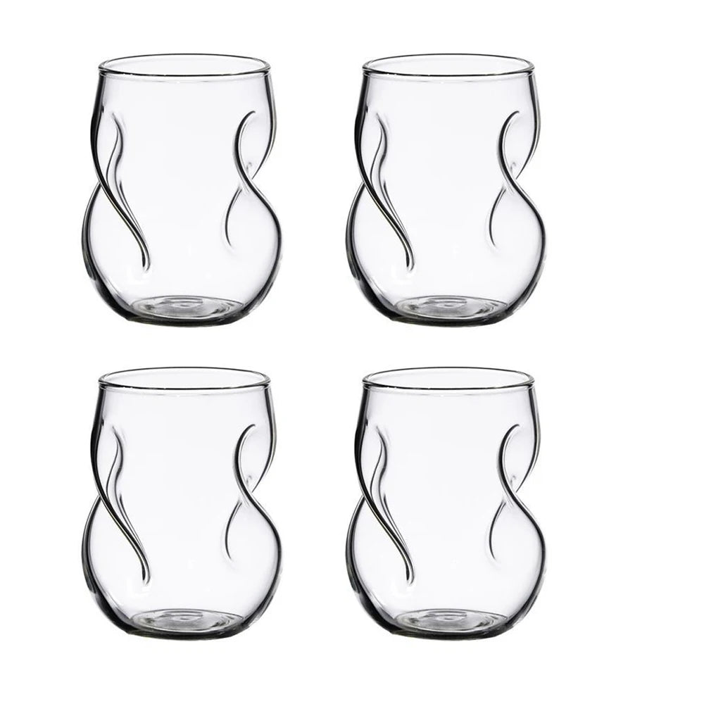 1/2/4 Piece Whiskey Glass 13oz/400ml Novelty Shape BPA Free Reusable Glass Perfect for Family Gatherings and Cocktail Parties