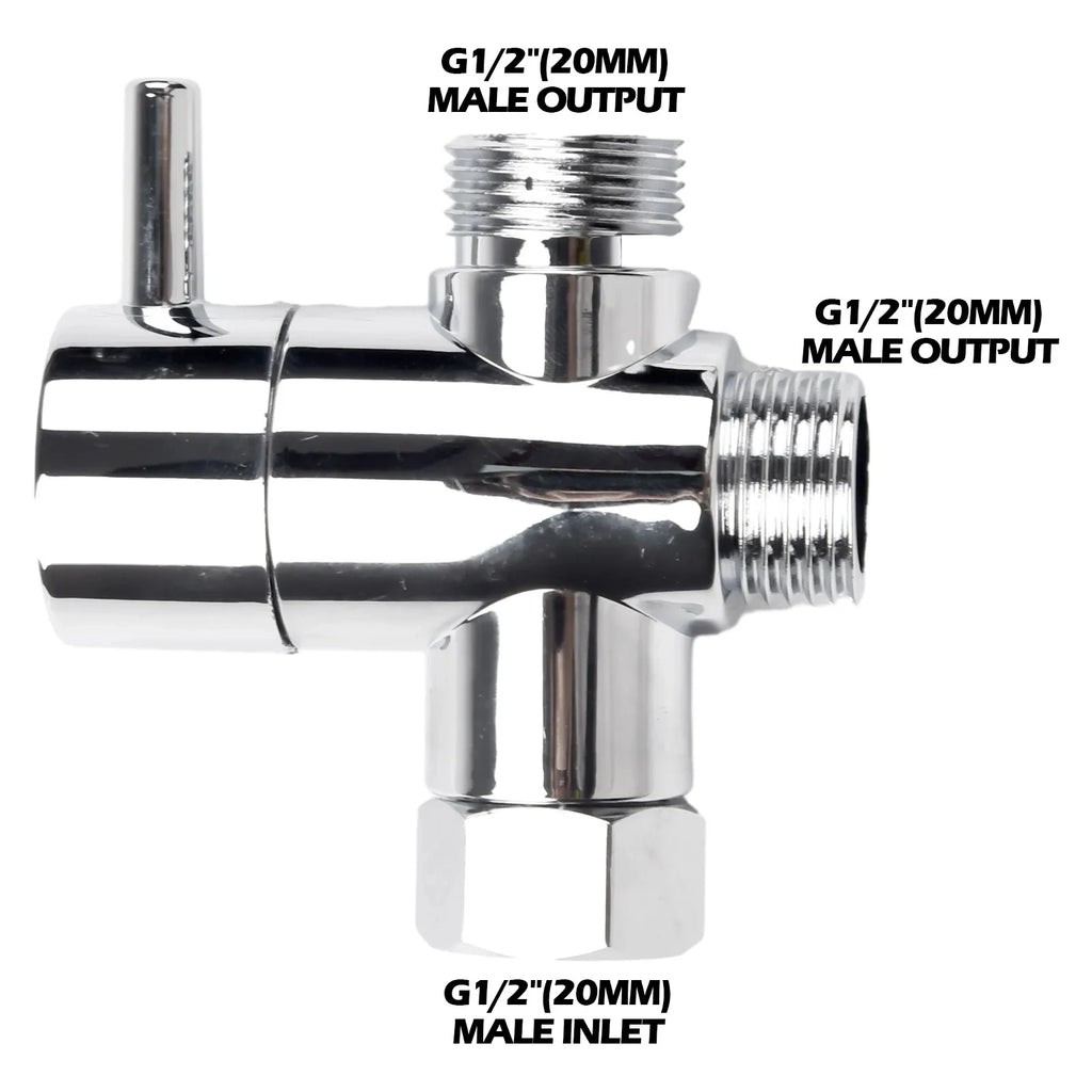 3 Way Shower Head Diverter Valve G1/2 Three Function Switch Adapter Connector Head Faucet Bathroom Accessories 3 Way Shower Head