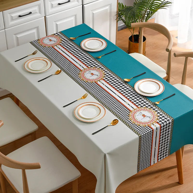 Tablecloth Modern Light Luxury Style Waterproof Dining Table Cloth Rectangular Tea Table Cover Picnic Mat Home Decor