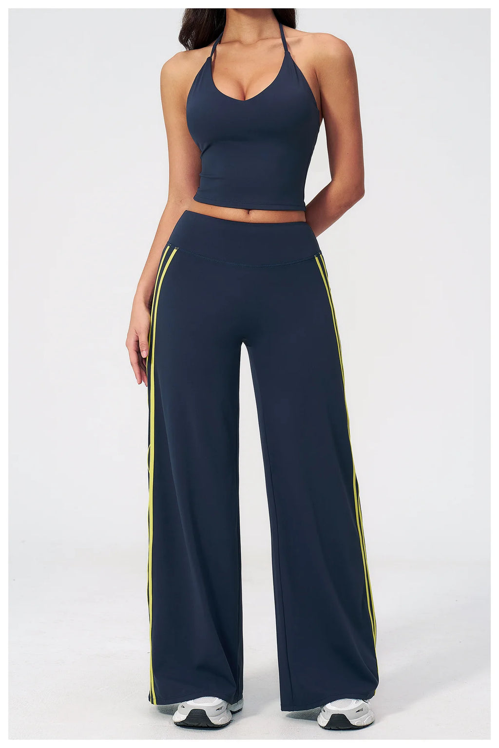 Yoga Pants High Waist Wide Leg Trousers Women Tummy Control Flared Pants Straight Workout Trousers Casual Fitness Bell-bottoms