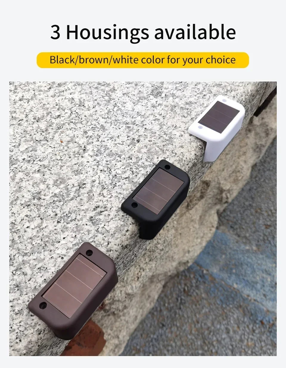 Outdoor Solar Stair Lights LED Waterproof for Garden Yard Railing Fence Lights Enhances Night Safety and Atmosphere