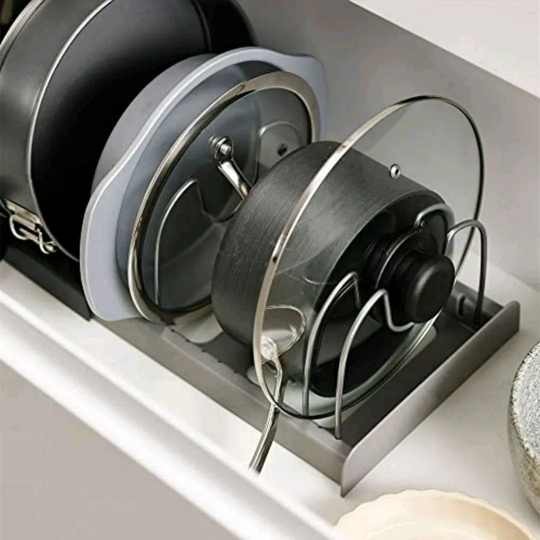 Adjustable Expandable Kitchen Drawer Organizer for Pots, Pans, Lids and Baking Trays