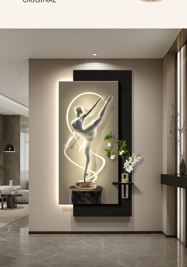 Modern light luxury entrance door, foyer decoration painting, high-end feeling, corridor corridor hanging painting, hydroponic g