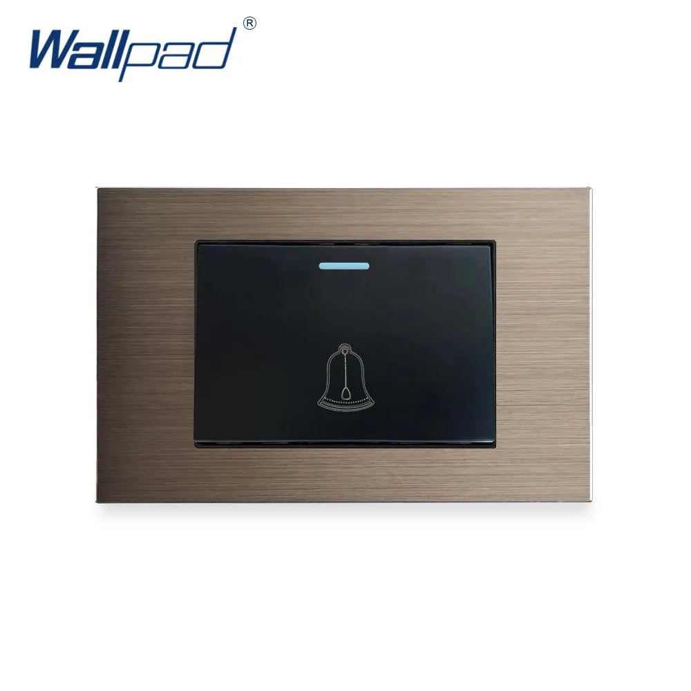 Doorbell Reset Wall light Switch Wallpad Tempered Glass Panel Push Button 118*75mm 16A AC 110-250V