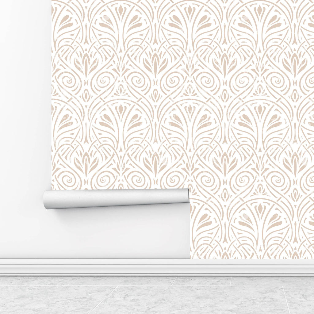 Geometric Peel and Stick Wallpaper Boho Modern Light Brown Self Adhesive Wallpaper Removable Contact Paper for Bedroom Bathroom