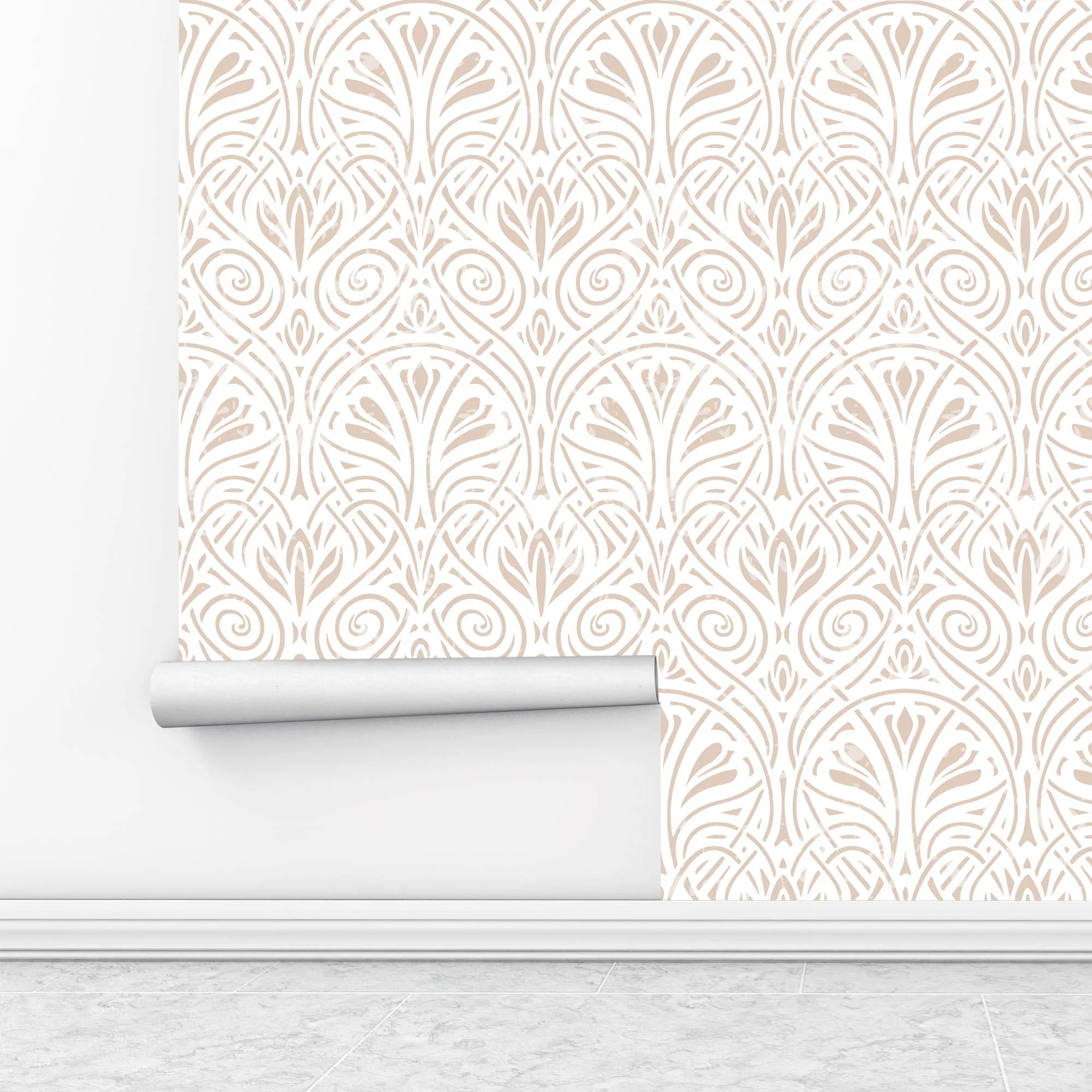 Geometric Peel and Stick Wallpaper Boho Modern Light Brown Self Adhesive Wallpaper Removable Contact Paper for Bedroom Bathroom