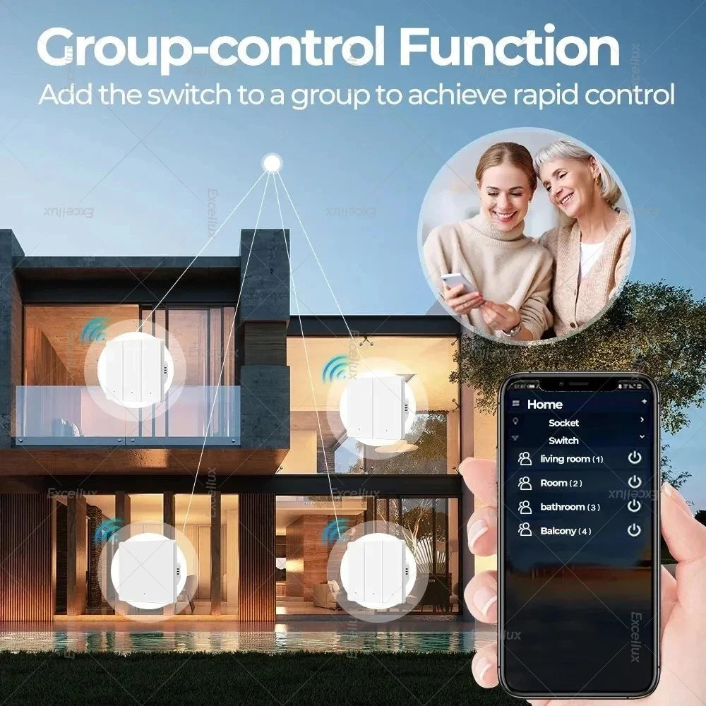 ZigBee Smart Light Switch No Neutral Wire No Capacitor Needed Wall Light Switch Works With Home Assistant Zigbee Gateway 2mqtt