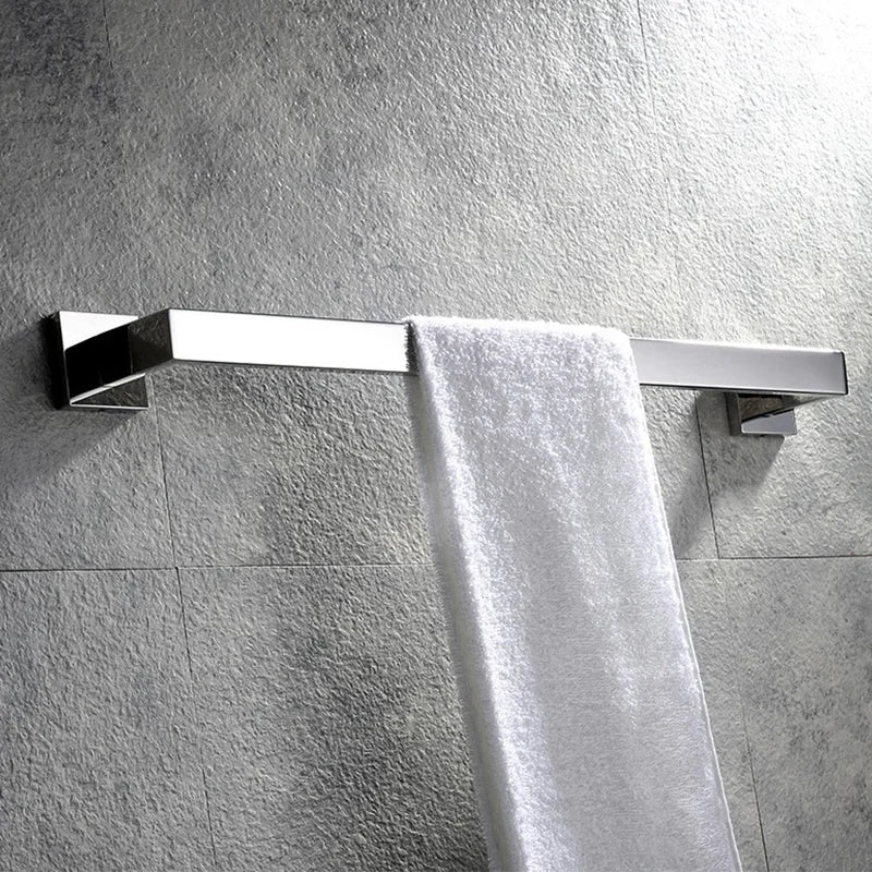 Stainless Steel Chrome Bathroom Hardware Set Square Towel Rack Towel Rack Tissue Holder Robe Hook Bathroom Rack Accessories