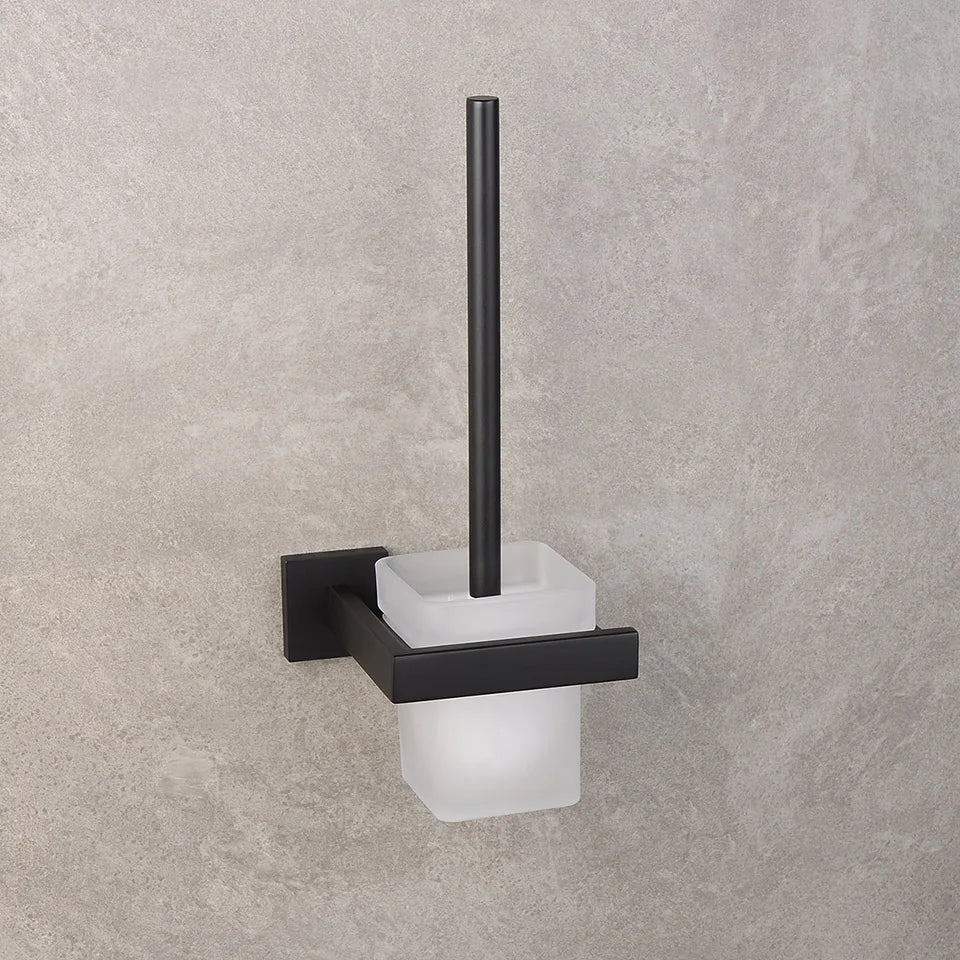 Matte Black Bathroom Hardware 304 Stainless Steel Towel Rack Toilet Paper Holder Liquid Soap Holder Towel Bar Toilet Accessories