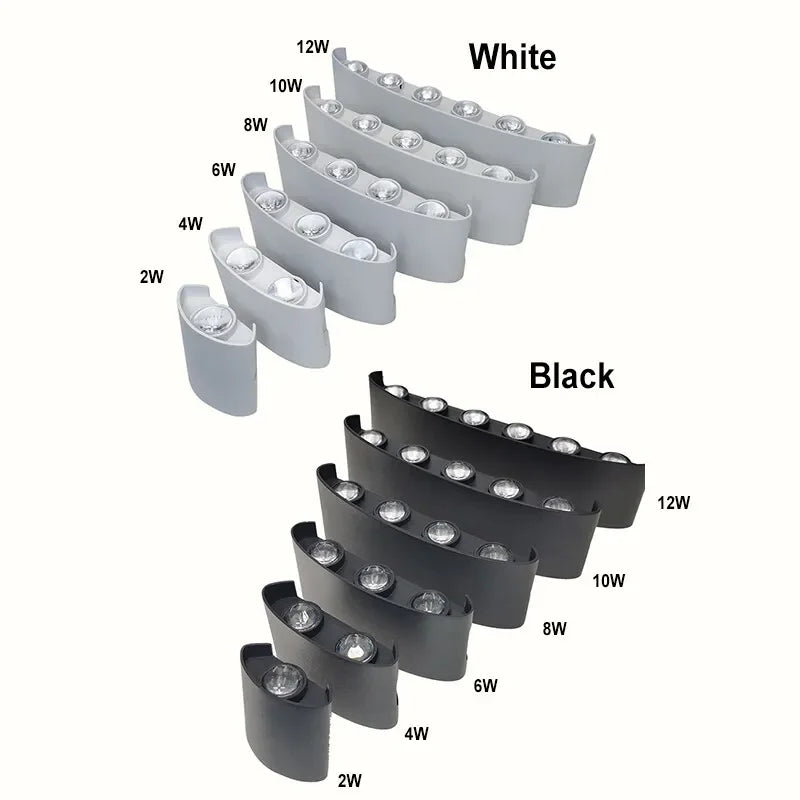 LED Wall Light Outdoor Waterproof IP65 Porch Garden Wall Lamp & Indoor Bedroom Bedside Decoration Lighting Lamp Aluminum