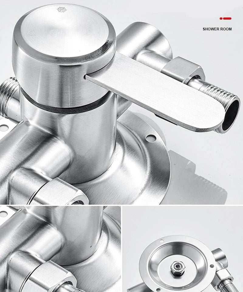 Bathroom Shower Faucet Wall Mount Cold Hot Water Mixer 304 Stainless Steel Tap Bathtub Faucet смеситель для душа