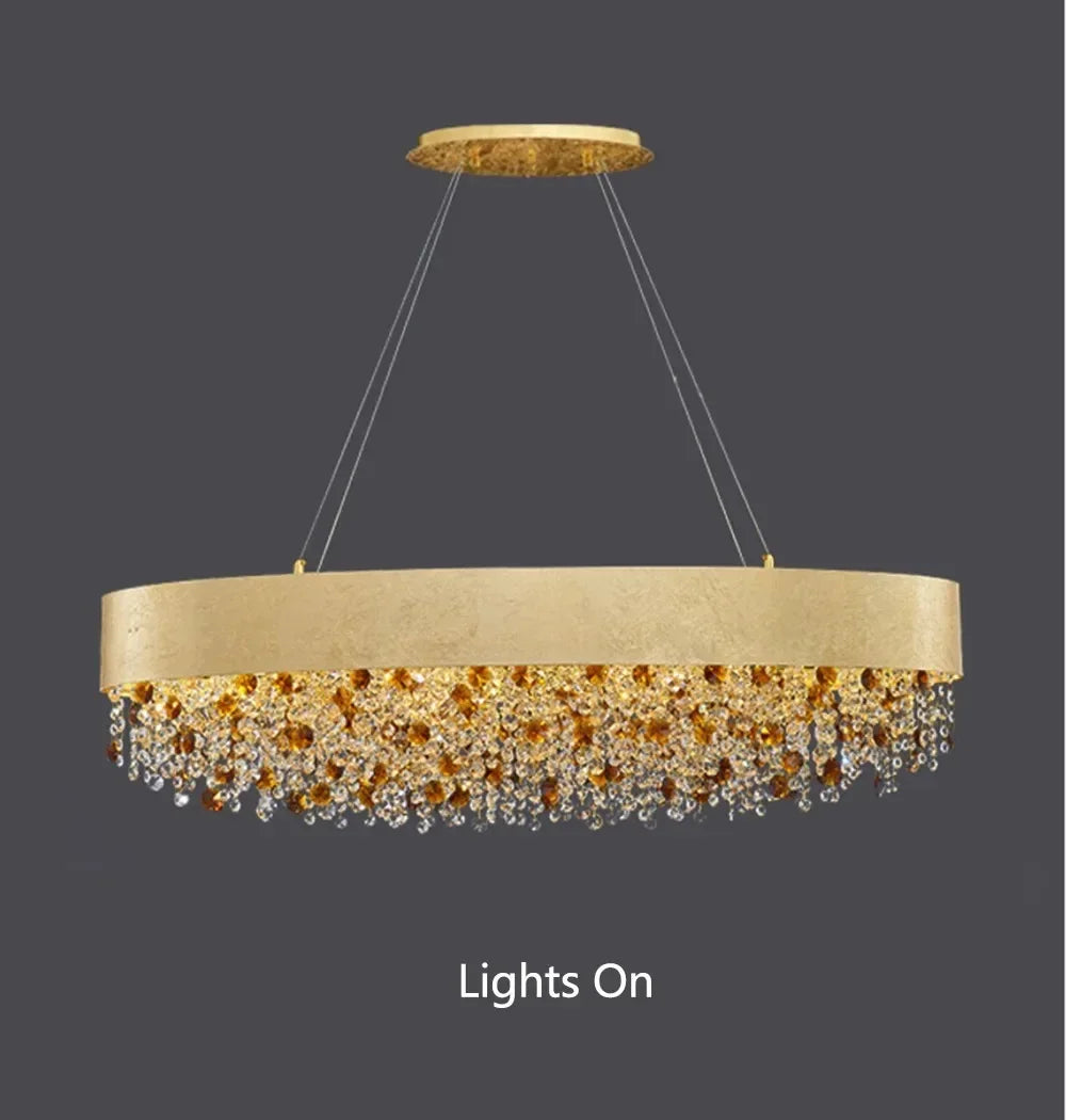 Modern Light Luxury Crystal Living Room Chandeliers for Restaurant Luxury Creative Circular Designer Home Decor Lustre Fixtures