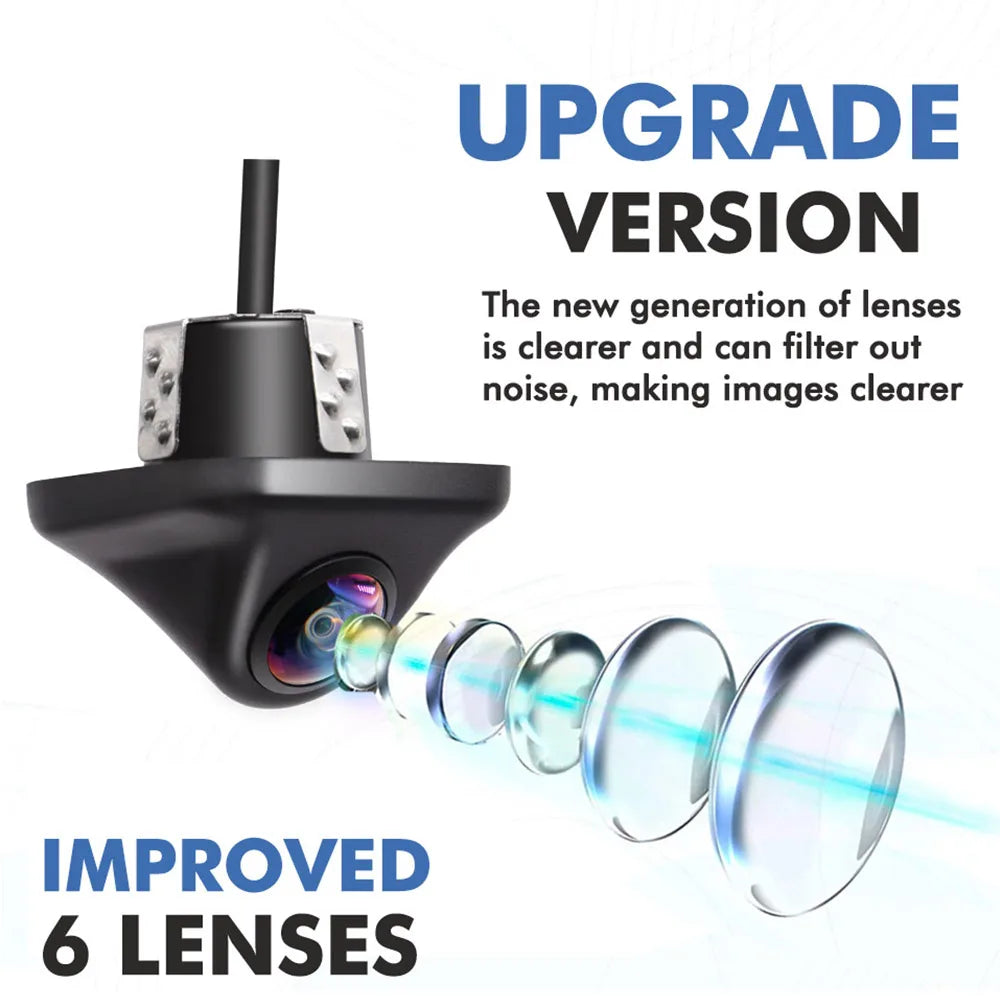 Smartour 4K AHD 1920*1080P Car Reverse Camera Rearview HD Night Vision 180" Fisheye Lens Auto Parking Frontview Assistance
