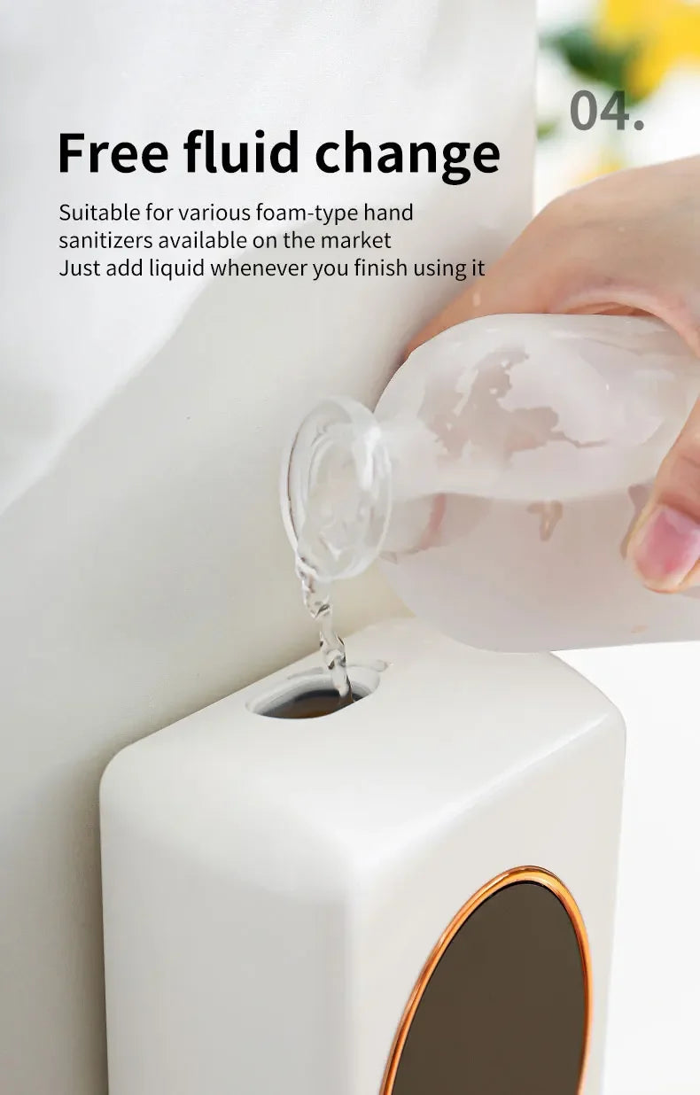 Automatic Soap Dispenser 480ml Smart Sensing Touchless Foam Soap Dispenser USB Recharging Wall Mounted for Bathroom and Kitchen