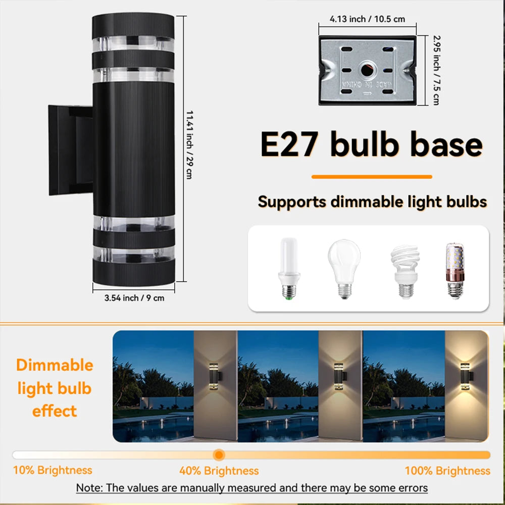 Street Wall Light Outdoor Waterproof LED E27 Bulb External Facade Decor Stairs Lights Entrance Fixture Home Decorative Lamp Wall