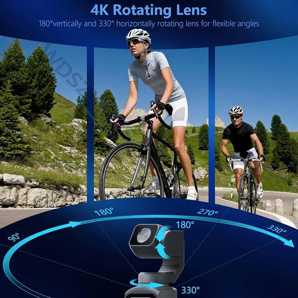 UHD 4K Action Camera With 330° Face Tracking Gimbal Stabilizer Pocket Camera for Vlog Outdoor Travel Handheld Video Recorder