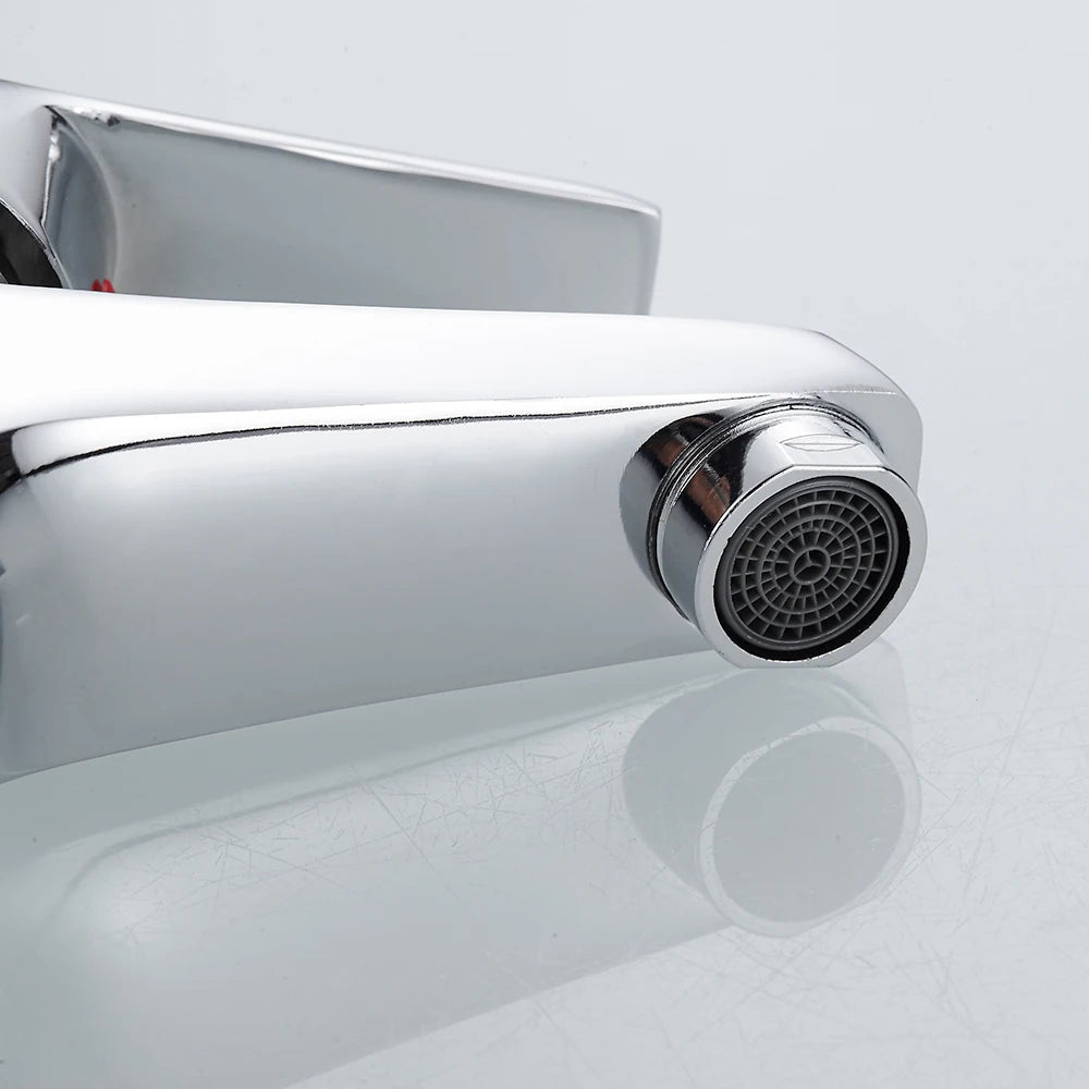 Bathroom Faucets Hot and Cold Mixer Faucets Vanity Bathroom Kitchen Deck Mounted Bathroom Single Lever Sink Faucets Dropshipping