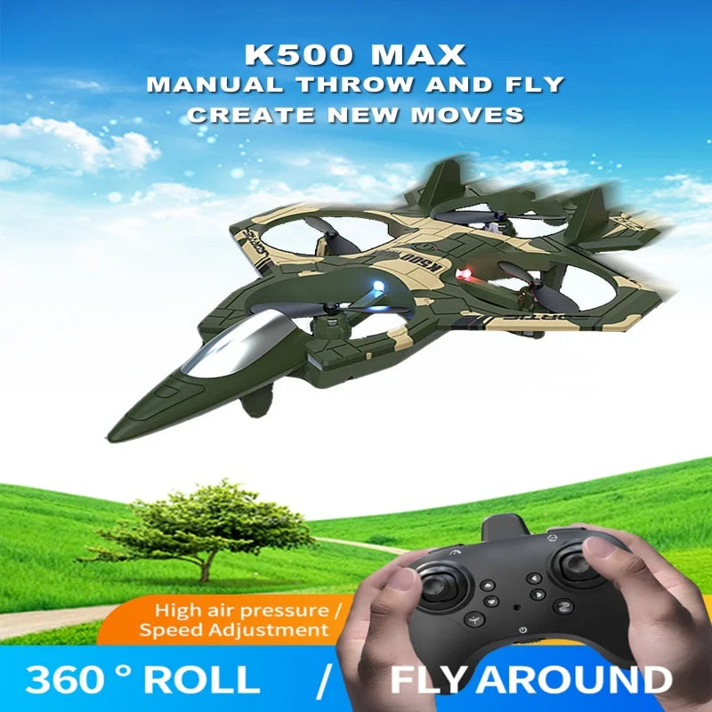 K500MAX Drone Fighter Jet 4k HD Professional Drone Camera WIFI Fpv Aircraft Quadcopte Aerial Photography Drone Birthday Toys