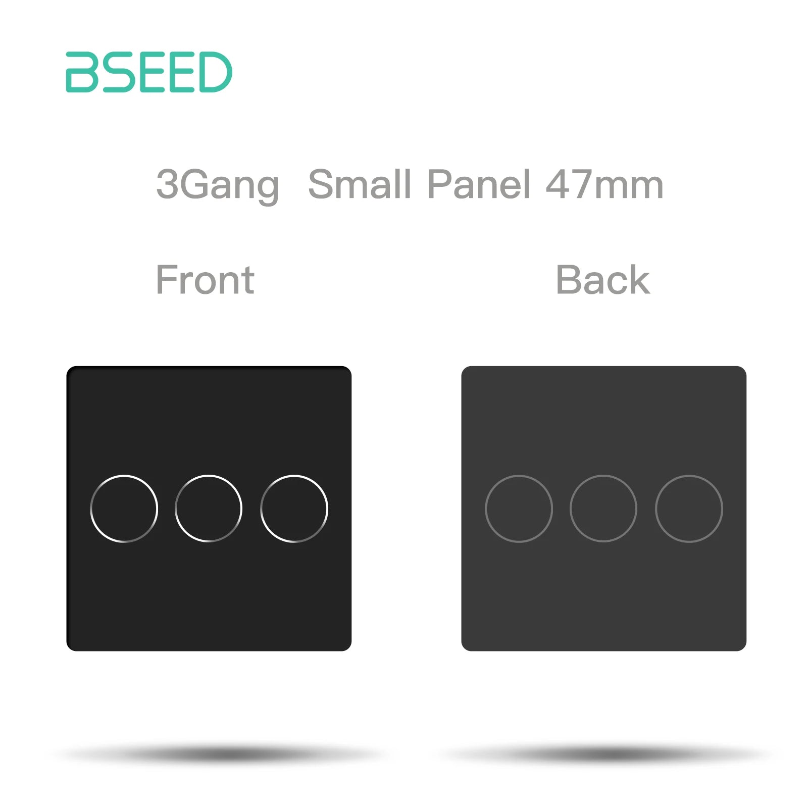 BSEED Wall Light Switches Small Glass Panel Parts 1/2/3Gang White Black Gold Touch Switches Crystal Parts 47mm