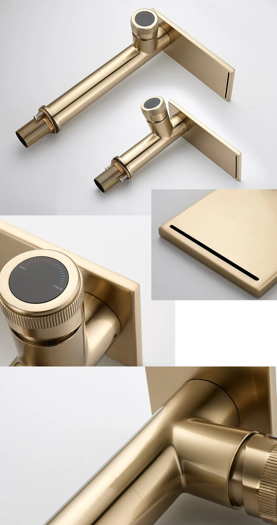 Bathroom Waterfall Basin Sink Faucet Black Faucets Brass Bath Faucet Hot&Cold Water Mixer Vanity Tap Deck Mounted Washbasin Tap