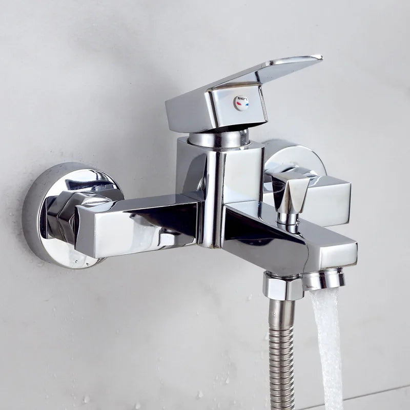 Shower Faucet Wall Mounted Bathroom Bathtub Faucets Shower Set Single Handle Hot and Cold Mixing Valve Tap Shower Accessories