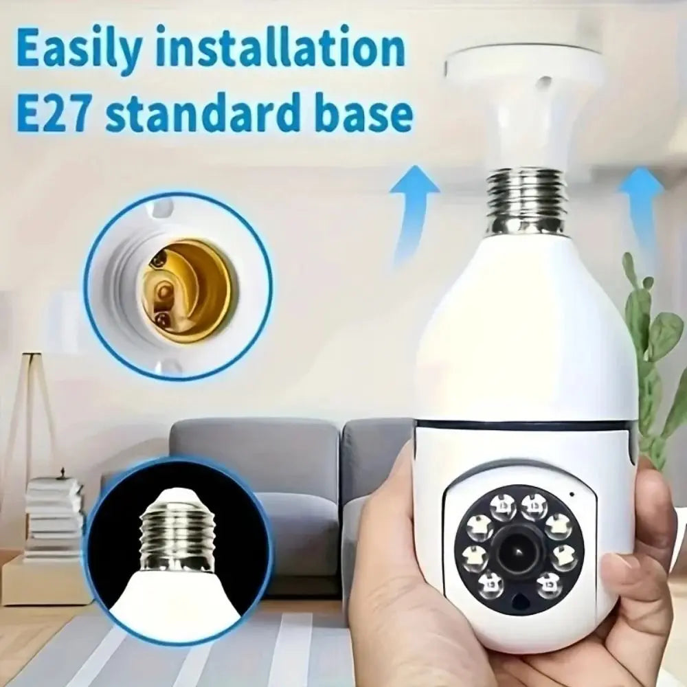 360 Degree Light Bulb Security Camera Full Color Night Vision 5GHz WiFi Surveillance Camera Automatic Human Tracking