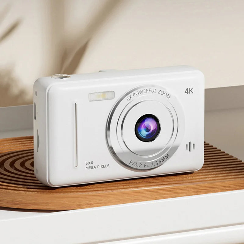 Advanced 50MP Dual Camera Kit, 4K Flash, CCD Digital, Vintage Design Entry-Level Camera
