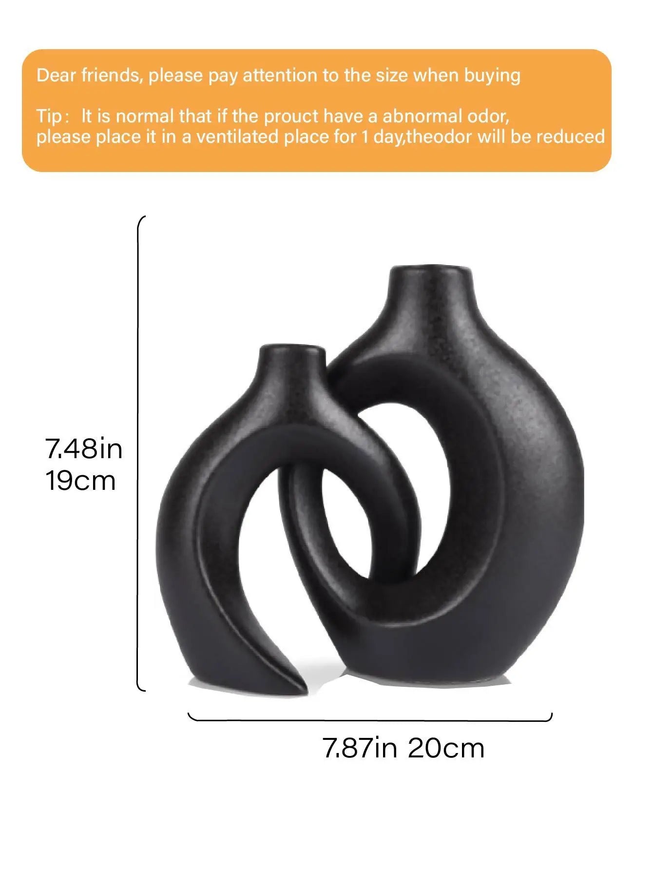 Minimalist White Ceramic Vase Set of 2 Hollow Nordic Modern Home Decor