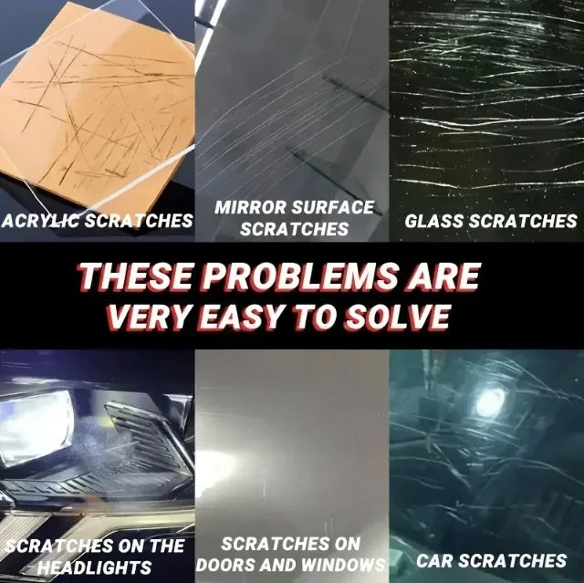 Glass Scratch Repair Wax - Easy-to-Use, No-Residue Paint Scratch Remover for Car Windows, Deep Scratch Removal, Protective Coati
