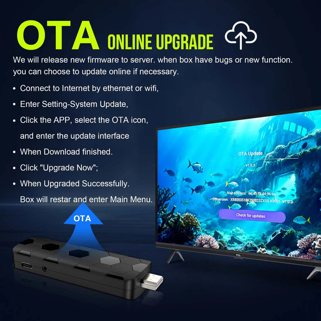 Mortal Q8 Android14 TV stick WIFI6 Voice Control TV stick  8K video RK3518 Netflix YouTube Tv box Free Live TV Streaming