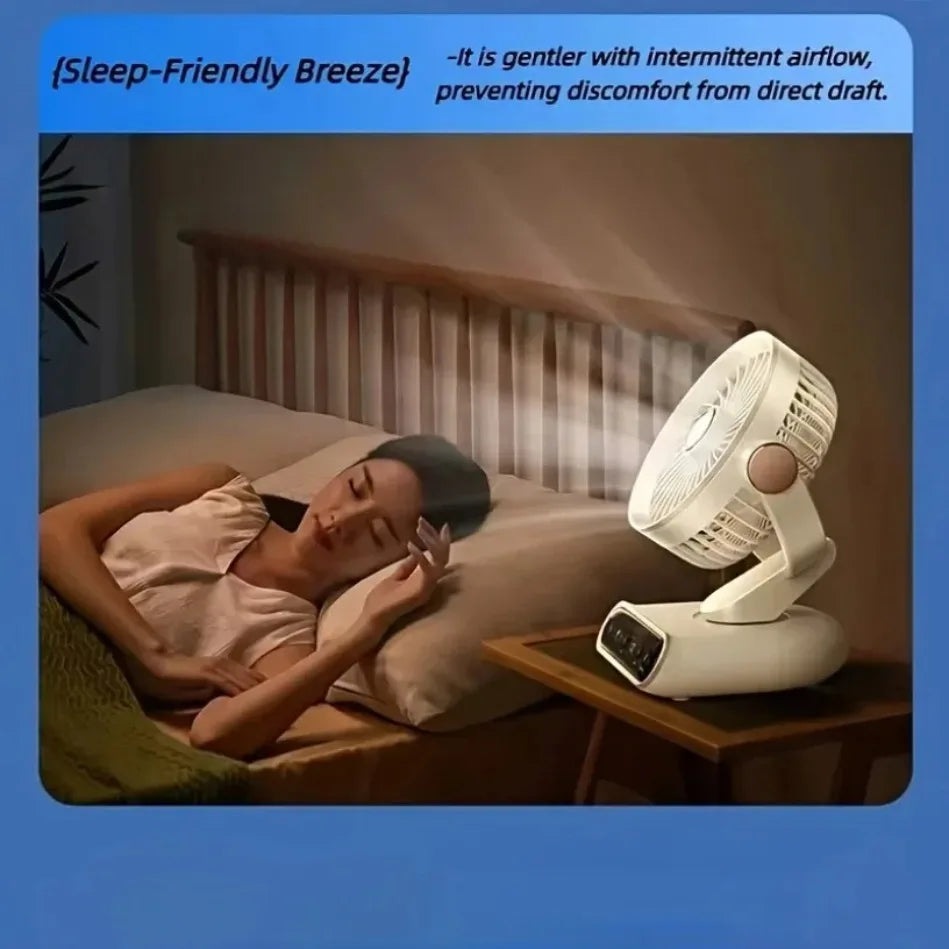 Air Circulation AI Fan Desktop Portable Rechargeable Fan Smart 100 Speed Stepless Quiet Brushless Motor Type-C Baby Sleep Wind