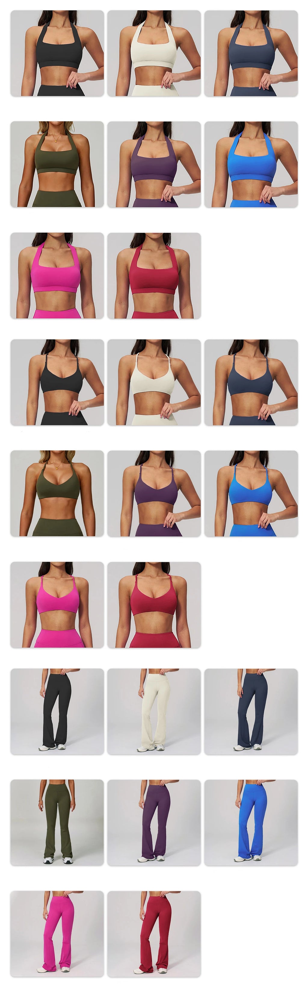 2PCS Flared Pants Yoga Set Women's Tracksuits Gym Fitness Outfits Sports Sets Female Shockproof Sports Bra Yoga Workout Clothes