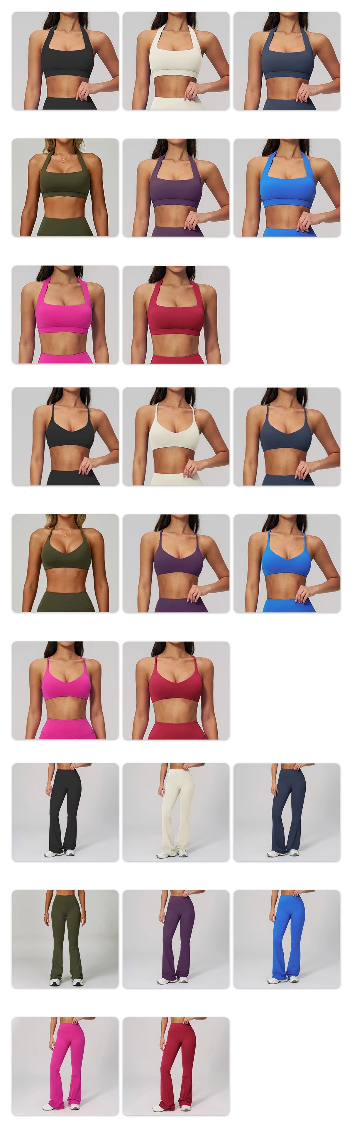 2PCS Flared Pants Yoga Set Women's Tracksuits Gym Fitness Outfits Sports Sets Female Shockproof Sports Bra Yoga Workout Clothes