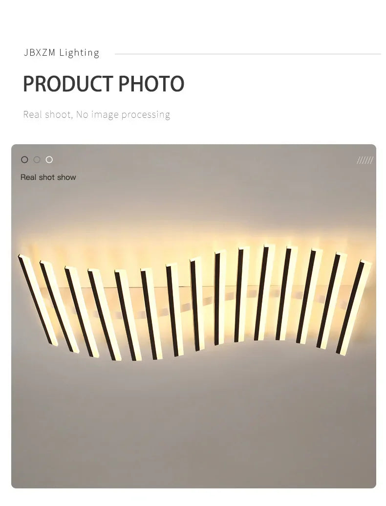 Modern LED Suitable for Living Room Pendant Lights With Remote Control Indoor Bedroom Office Lighting Long Strip Ceiling Lights
