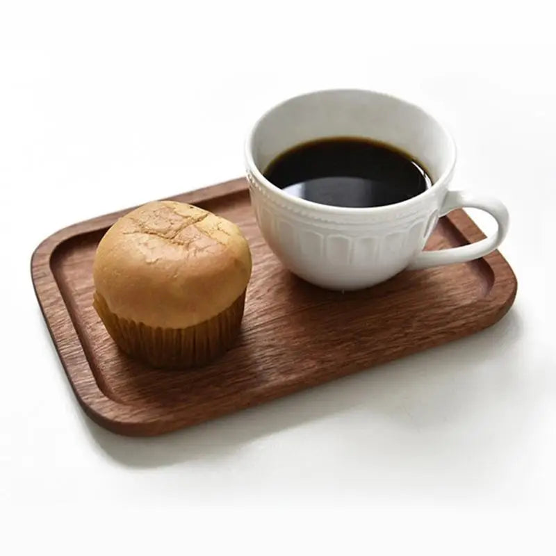 G6KF Wooden Dinner Breads Plates Fruit Display Dishes Tea Tray for Kitchen