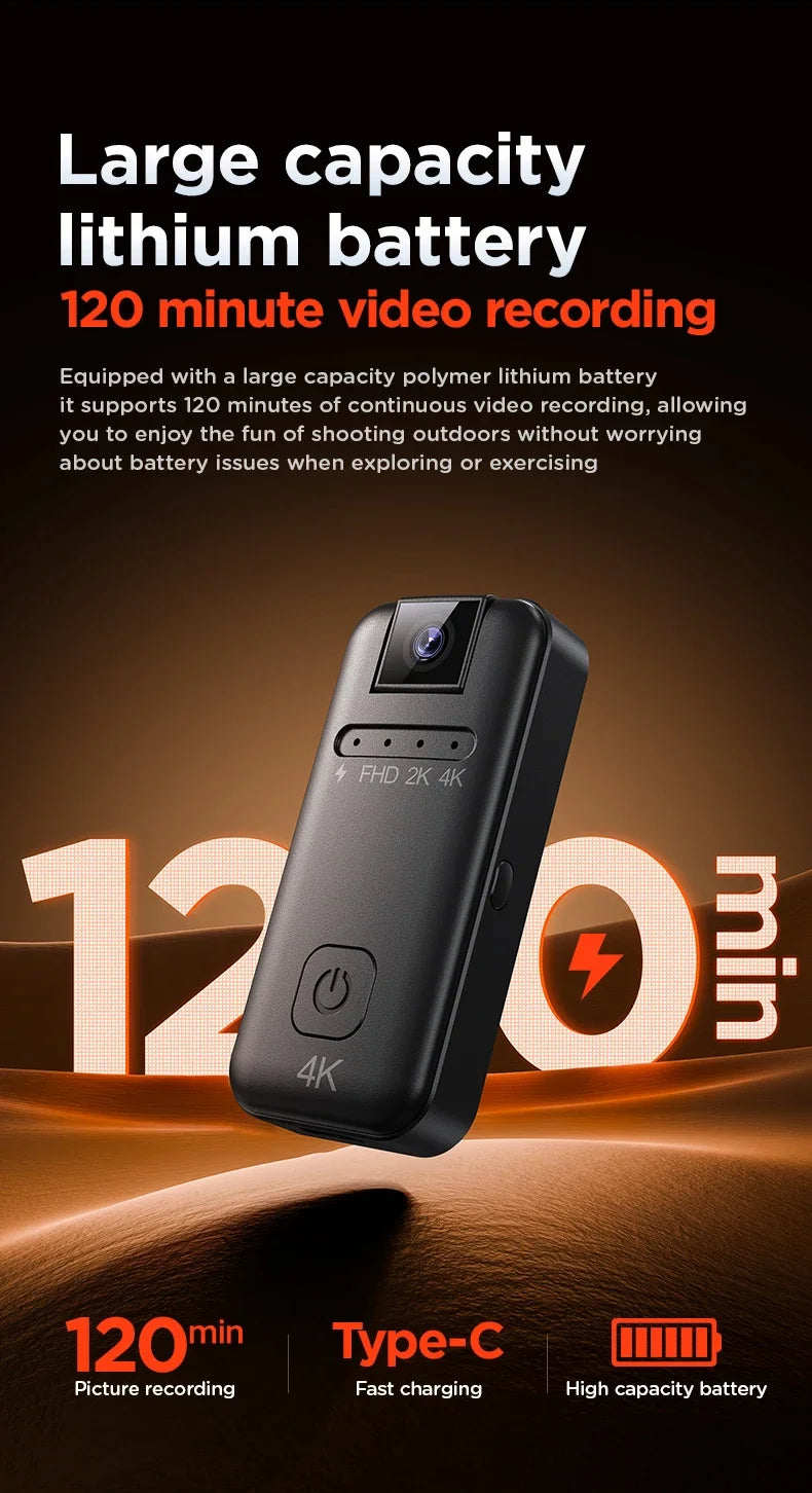 Full HD 4K Micro camera  portable recording equipment for riding motorcycles, bicycles, police law enforcement recorders, extrem