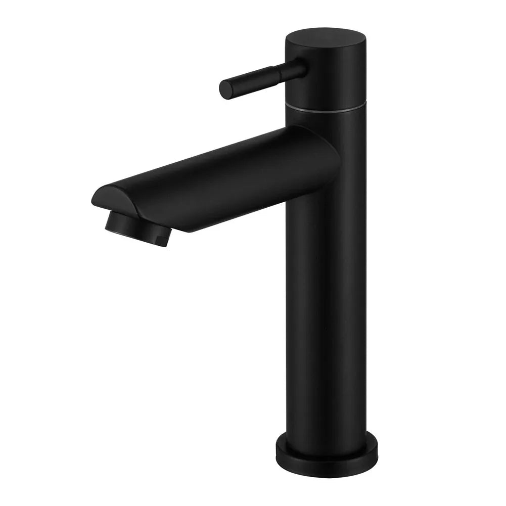 Black Basin Kitchen Bathroom Sink Tap Cold Matte Sink Faucet Taps G1/2 Installation Thread Bathroom Single Cold Faucet