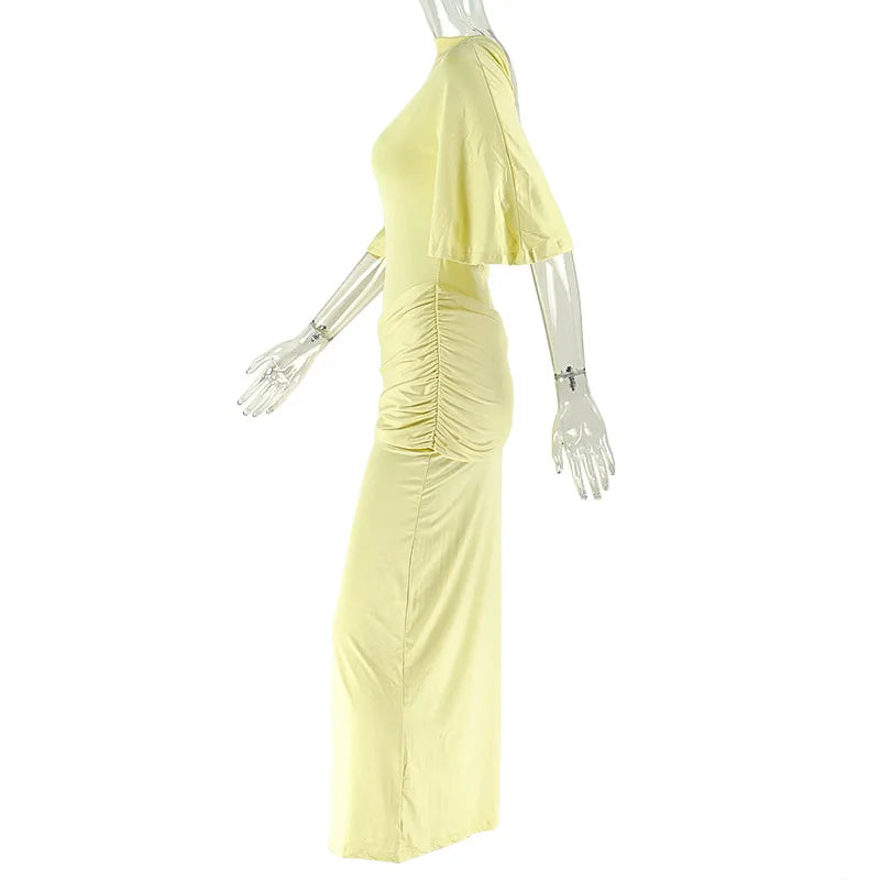 Weird Puss Sexy Split Dress Women Y2K Belt Ribbon Patchwork Backless Short Sleeve Classic Evening Birthday Party Elegant Bodycon