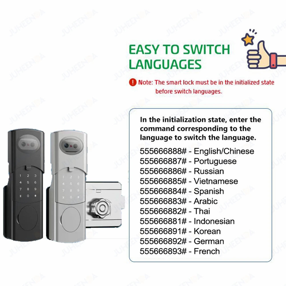 Waterproof Intercom Face Recognition Tuya Wifi Fingerprint Code RFID Card Smart Lock with Doorbell/Rechargeable Li-Battery/Keypa