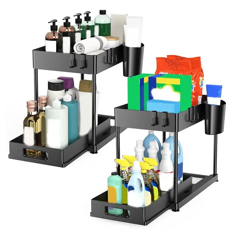 [CLOS] Kitchen Organizer Table Top Double-Layer Pull-Out Shelf Cabinet Pull-Out Sink Rack