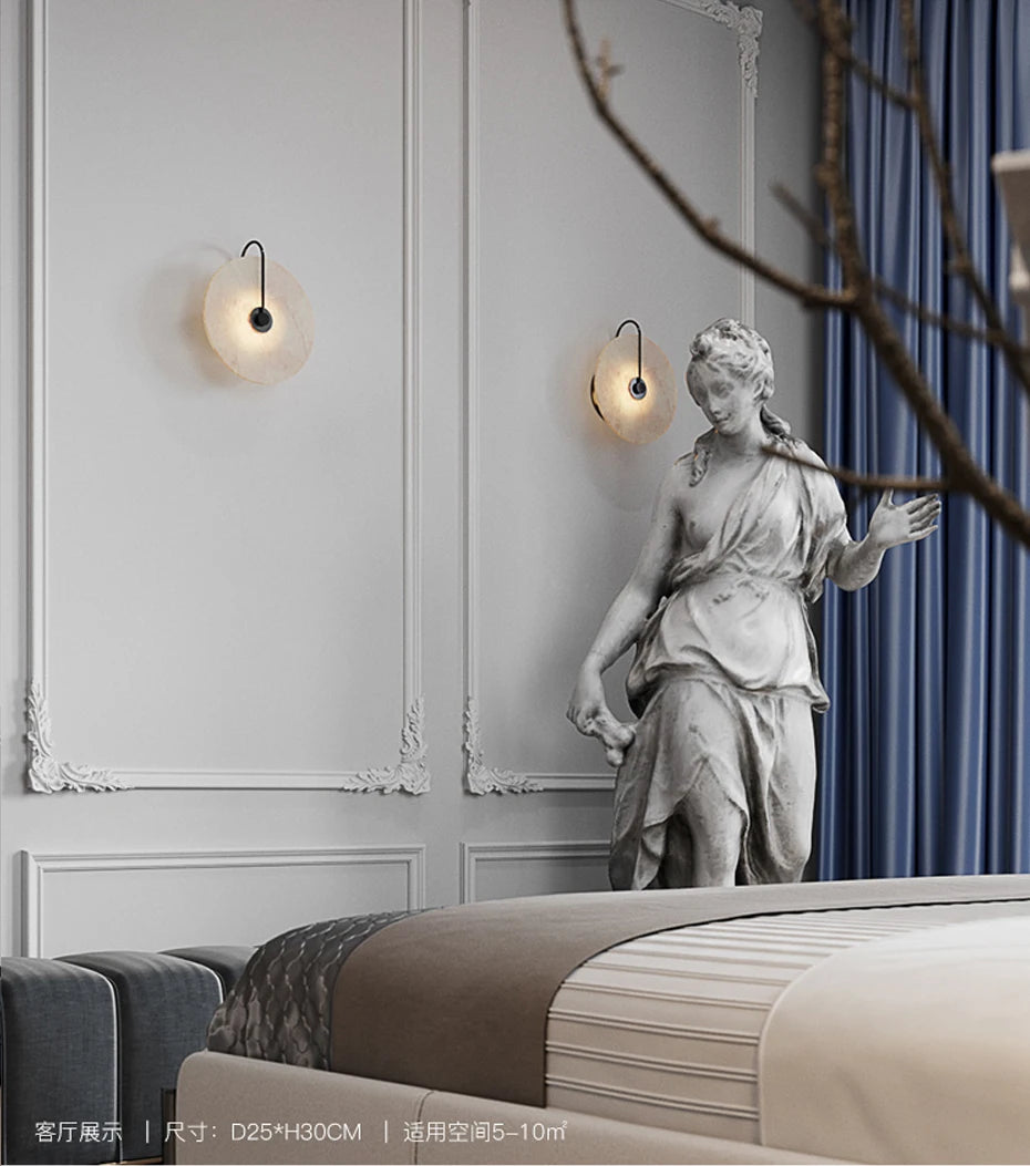 Modern Marble Led Wall Lamps Surface Mounted Led Wall Light Sconces Black Lighting Fixture Decoration Bedroom Foyer Loft Lamps